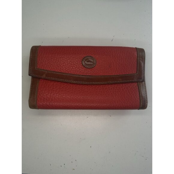Dooney & Bourke Wallet Red Vintage Checkbook Made In USA - Picture 1 of 7